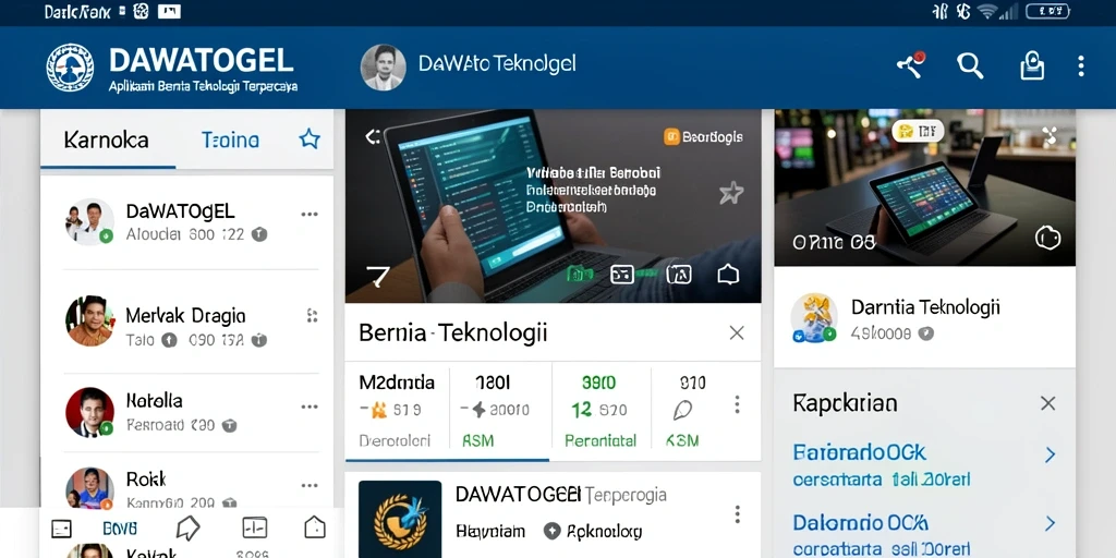 Tampilan antarmuka DAWATOGEL yang modern dan intuitif.