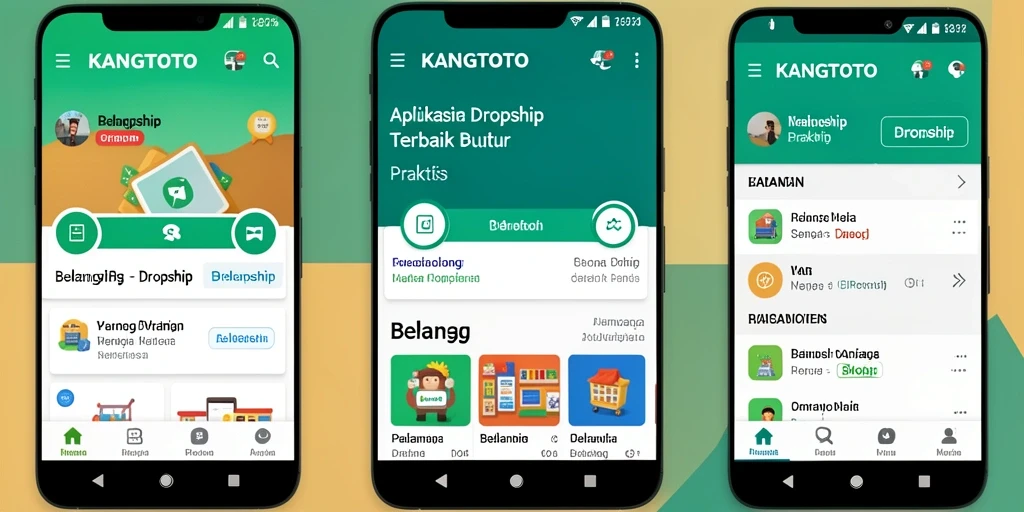 Antarmuka KANGTOTO yang simpel dan menarik untuk belanja dropship.