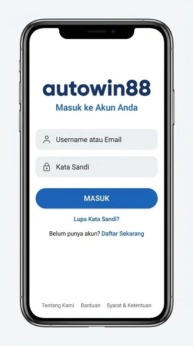 Tampilan halaman login autowin88